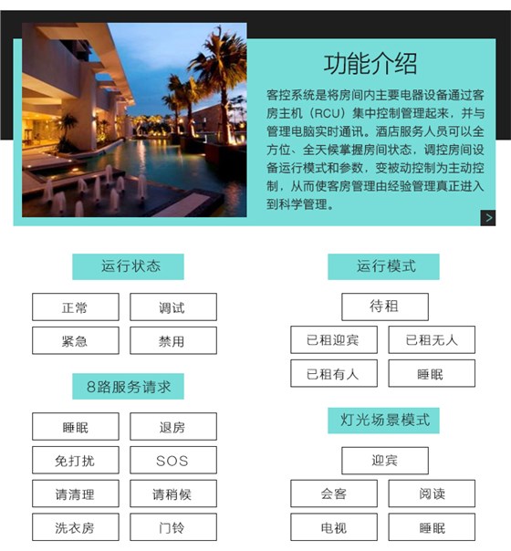 小金库钱包app下载客控系统功效先容，小金库钱包app下载客控系统的四种运行状态，五种运行模式，８路效劳请求，五种灯光场景模式