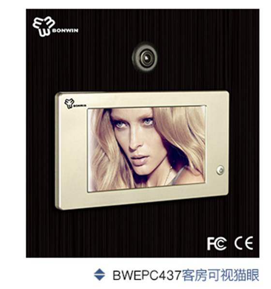 可视猫眼的系统概述——为客人提供高清晰度并可自由切换的访客图像，体现了旅馆的尊贵层次和专业化的效劳水平